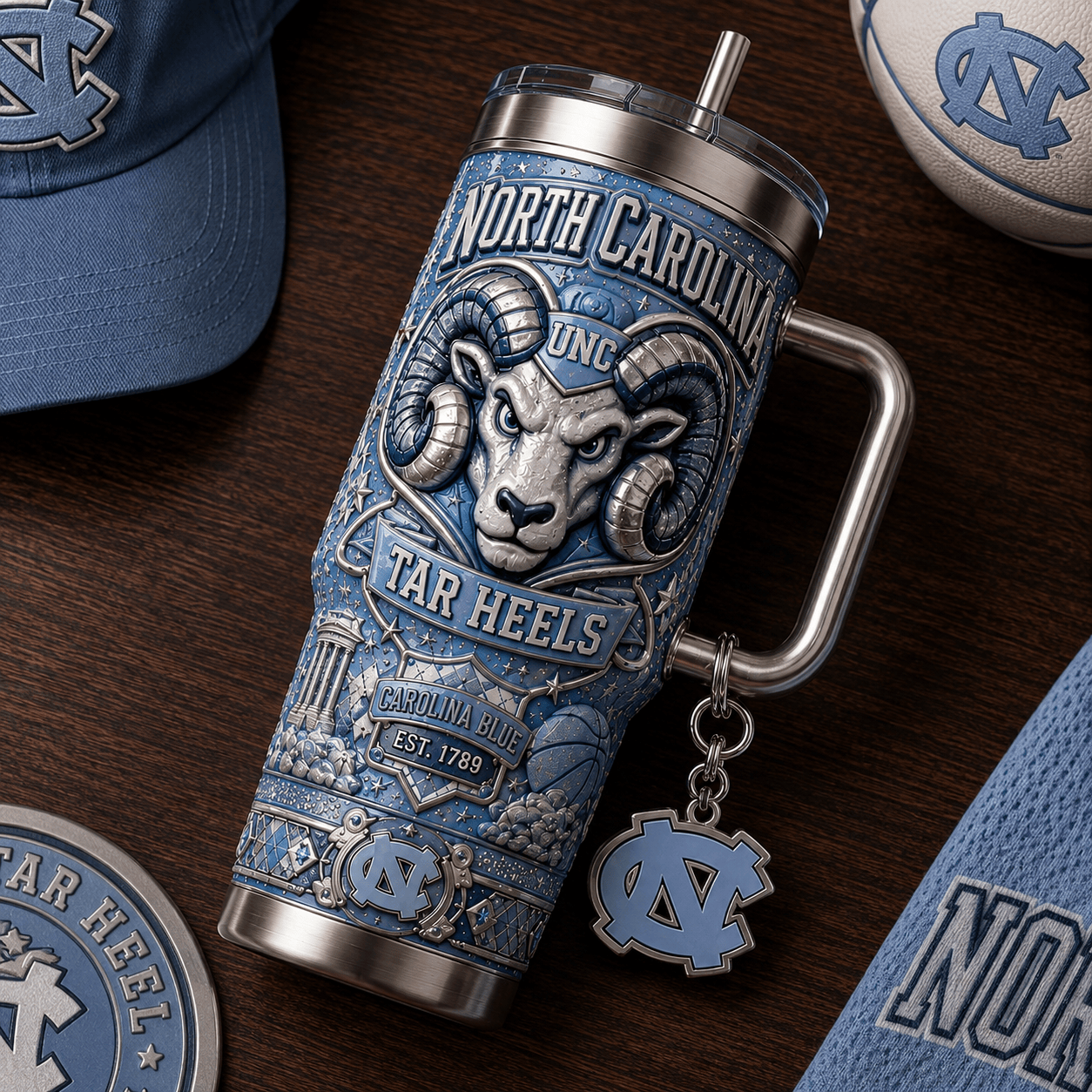 UNC 40oz Tumbler With Handle TTNL