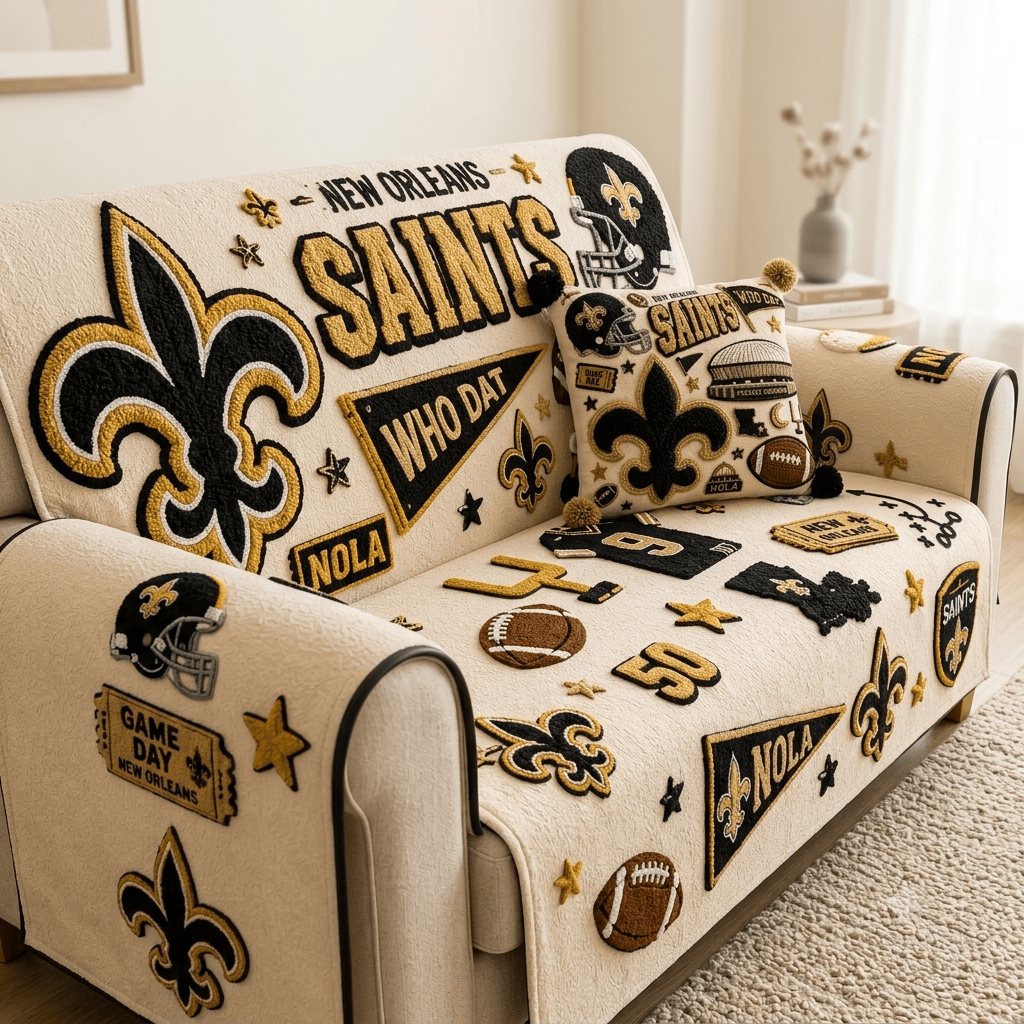 NOS Tufted Sofa Cover & Pillow Set DNBN