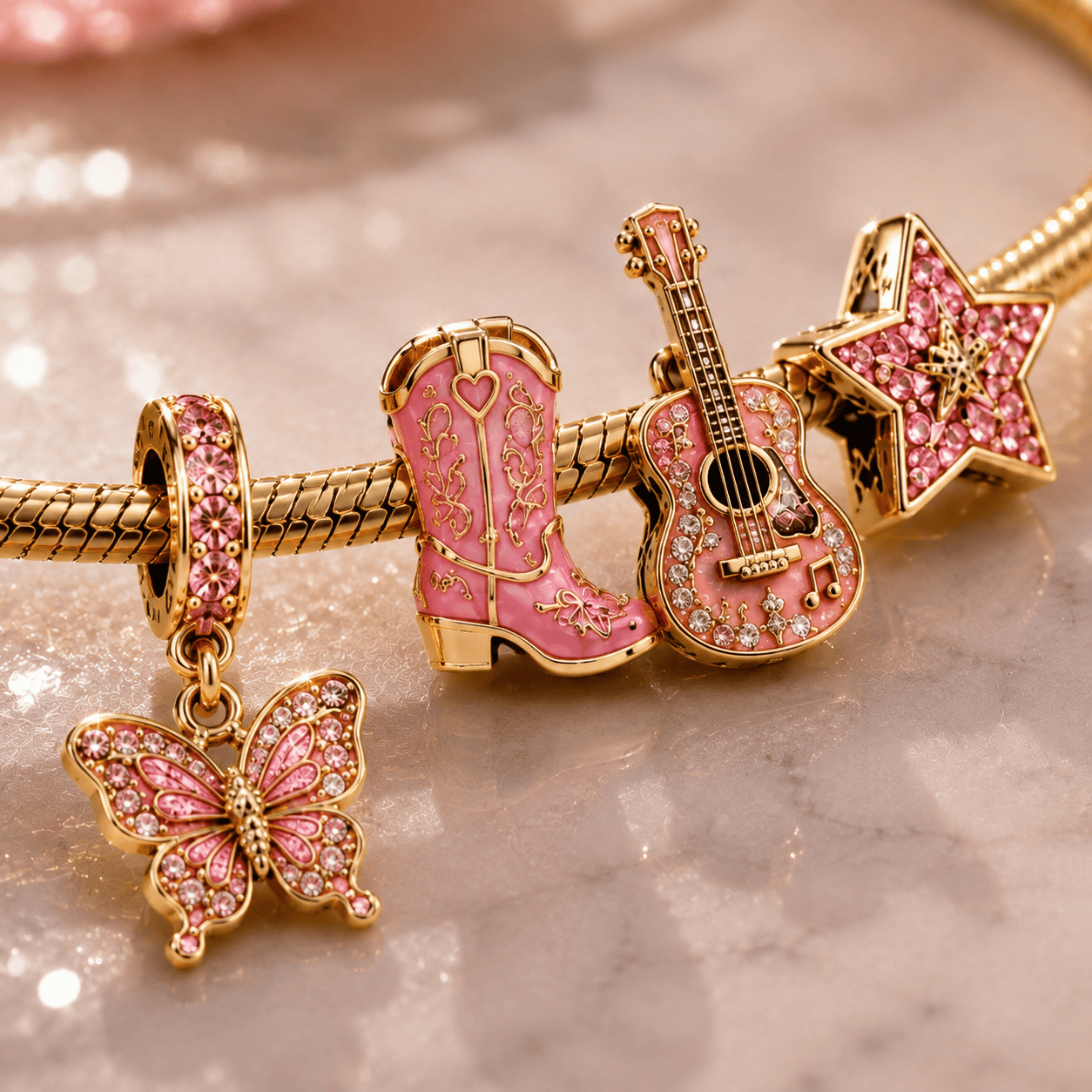 DLPT Gold Charm Bracelet Set BMD