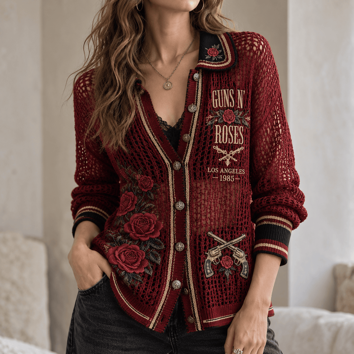 GNR Women’s Open-Knit Cardigan DNBN