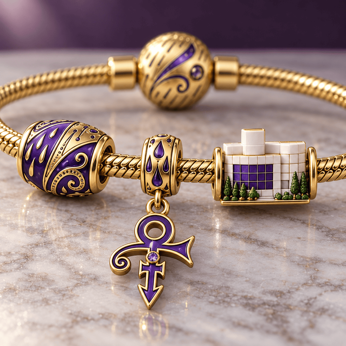 PRCE Gold Charm Bracelet Set HQH