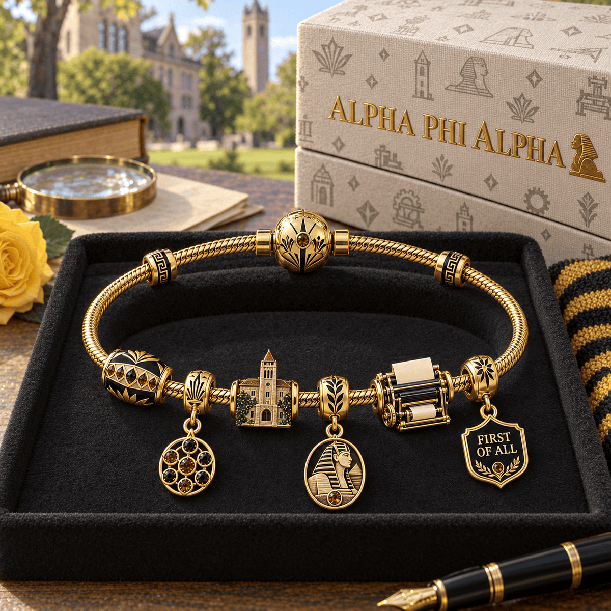 APA Gold Charm Bracelet Set HQH