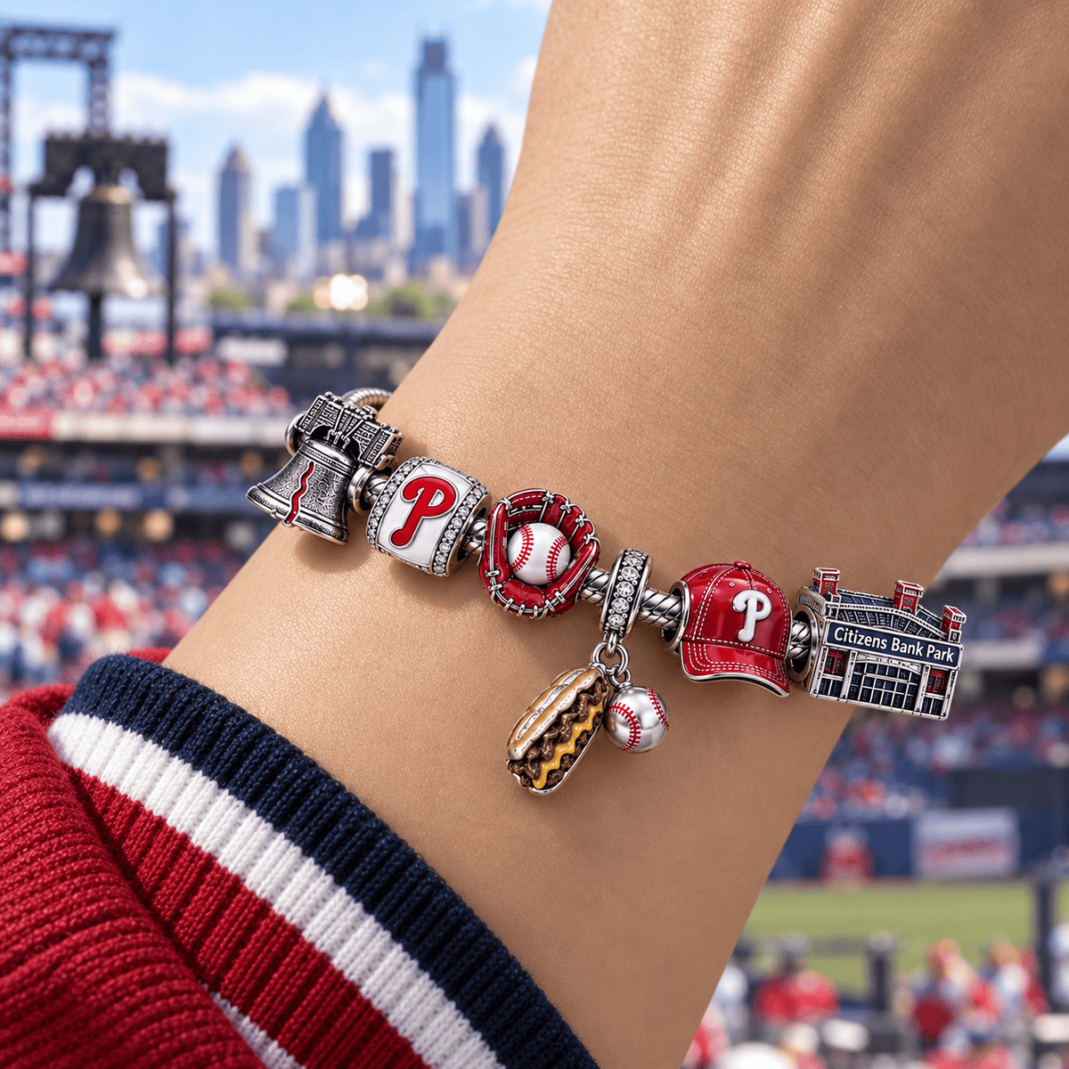 PPP Silver Charm Bracelet Set PTT