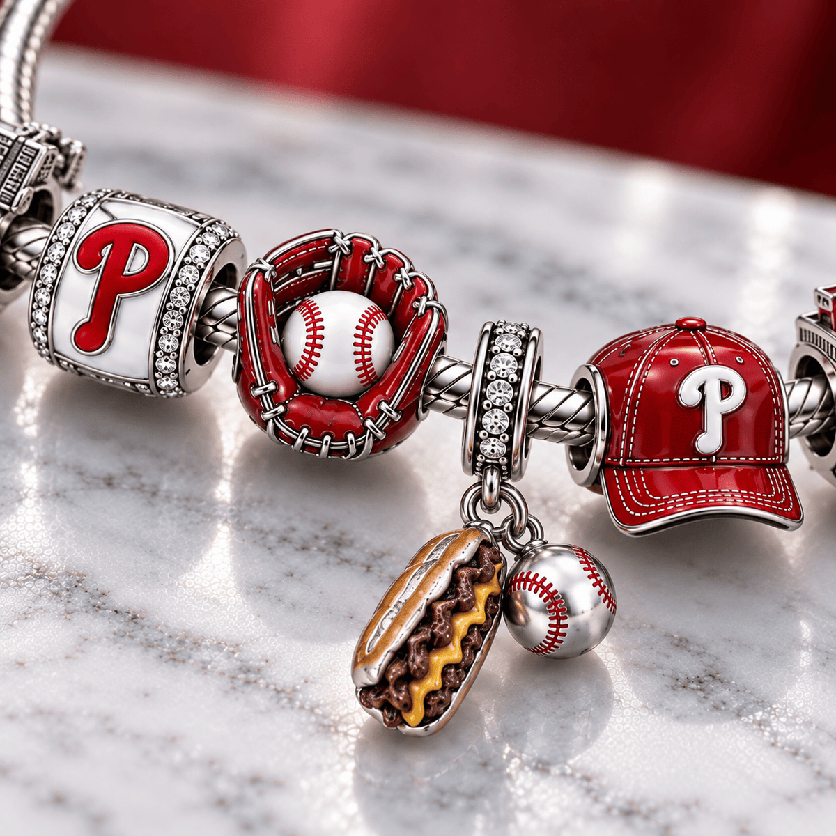 PPP Silver Charm Bracelet Set PTT