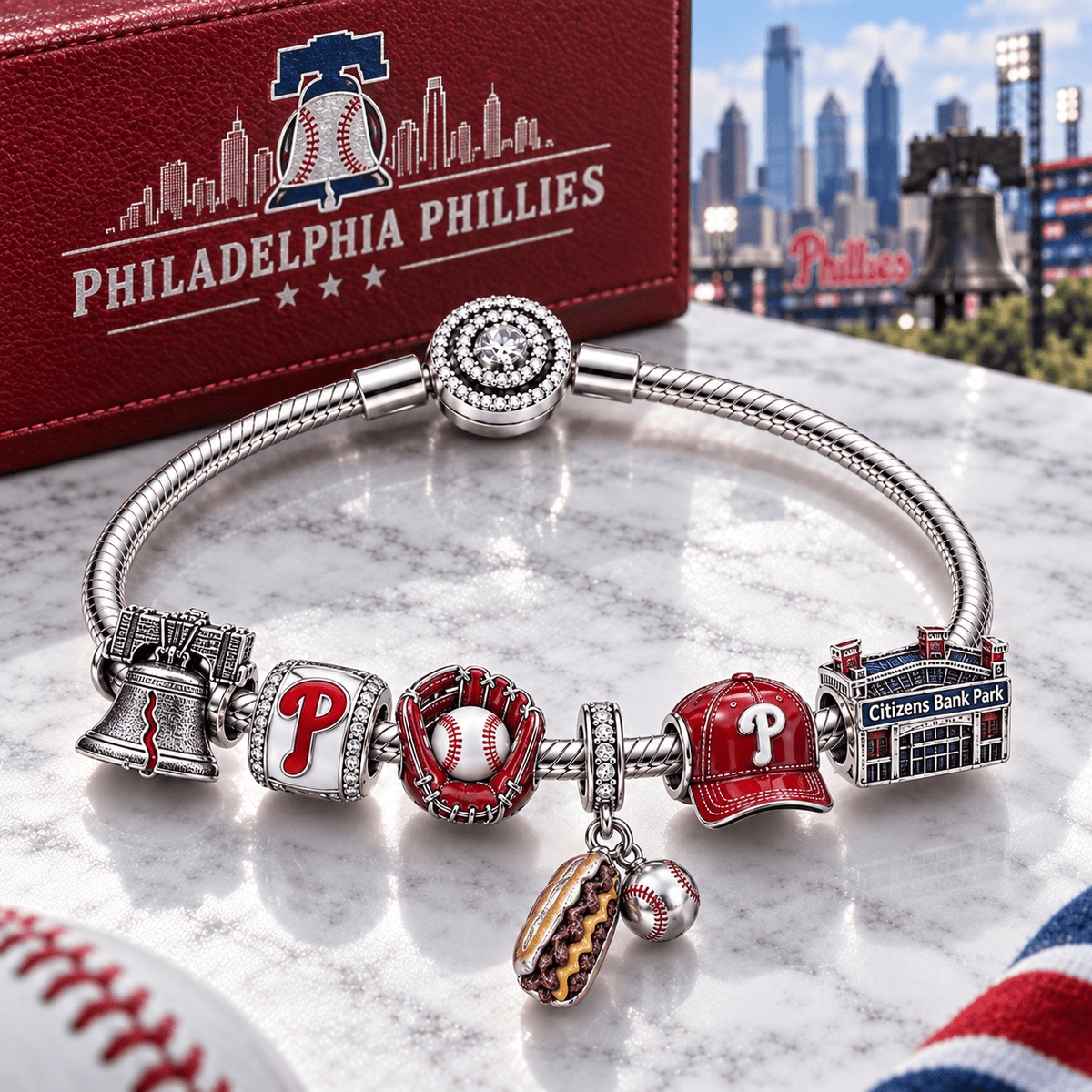 PPP Silver Charm Bracelet Set PTT