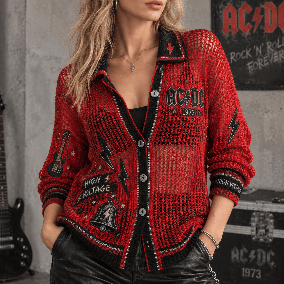 ACDC Women’s Open-Knit Cardigan DNBN