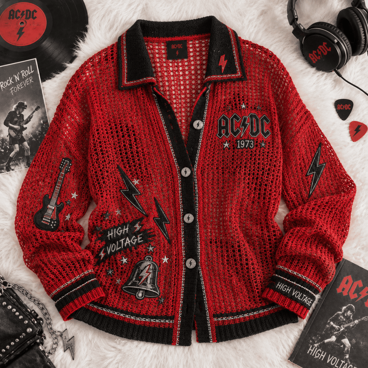 ACDC Women’s Open-Knit Cardigan DNBN