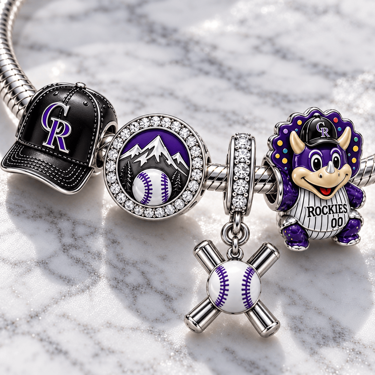 CLRDR Silver Charm Bracelet Set PTT