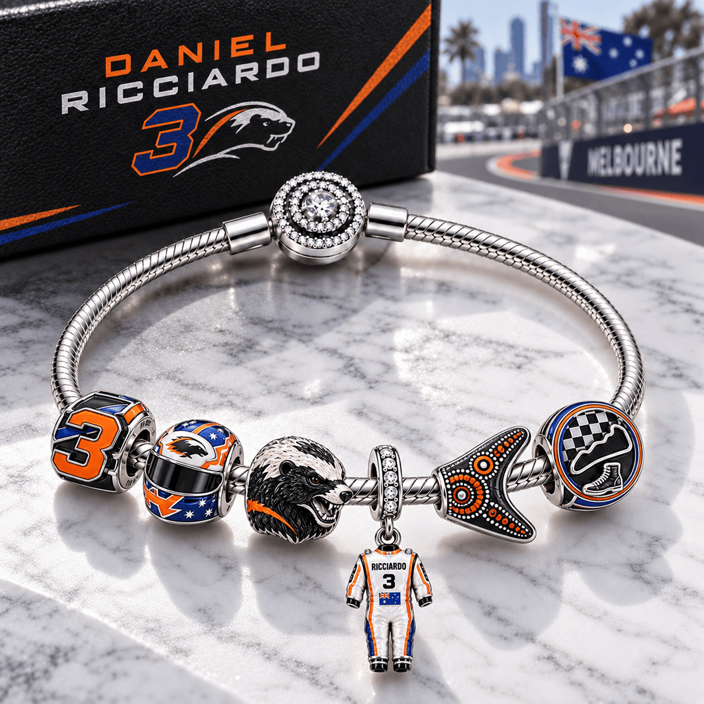 DNR Silver Charm Bracelet Set PTT