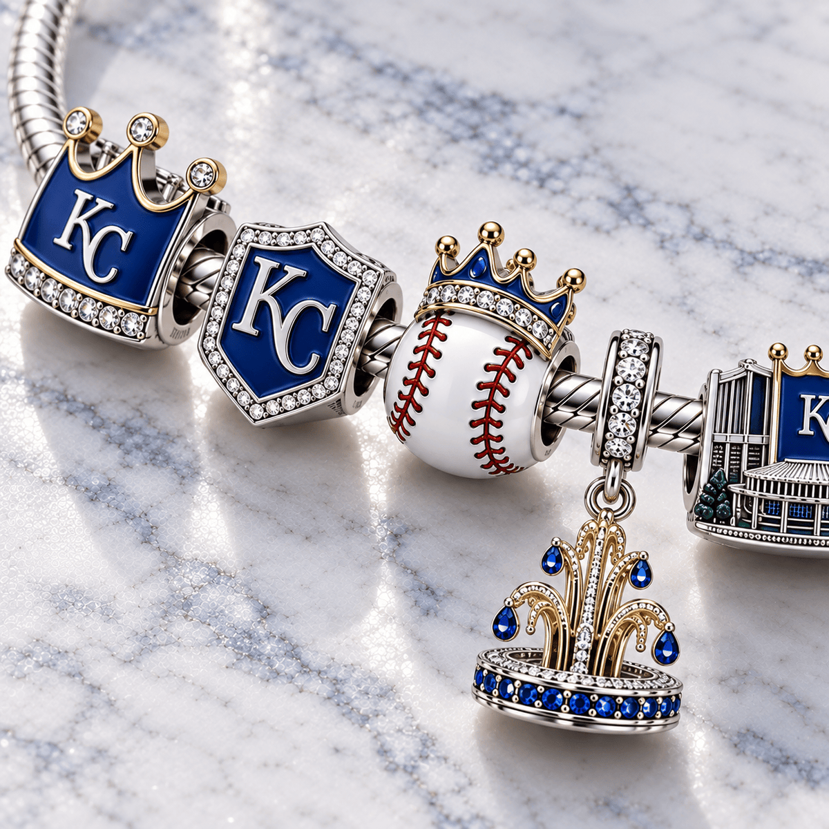 KCR Silver Charm Bracelet Set PTT