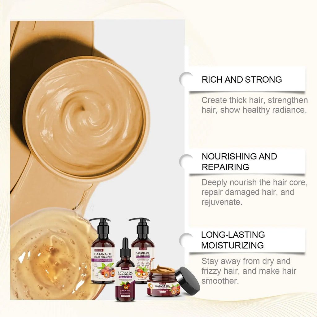 4-in-1 Hair Care Set | Shampoo Conditioner Hair Mask Hair Oil | Deep Nourishing Treatment for Dry Damaged Hair（